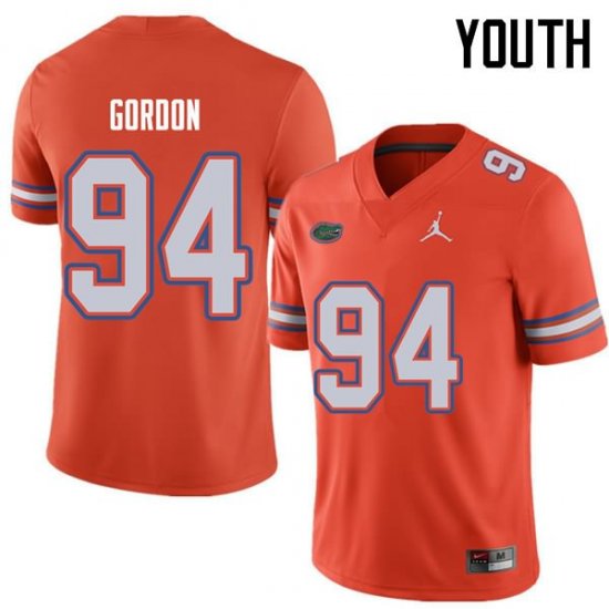 Youth Florida Gators #94 Moses Gordon NCAA Jordan Brand Orange Authentic Stitched College Football Jersey AAV2662JR